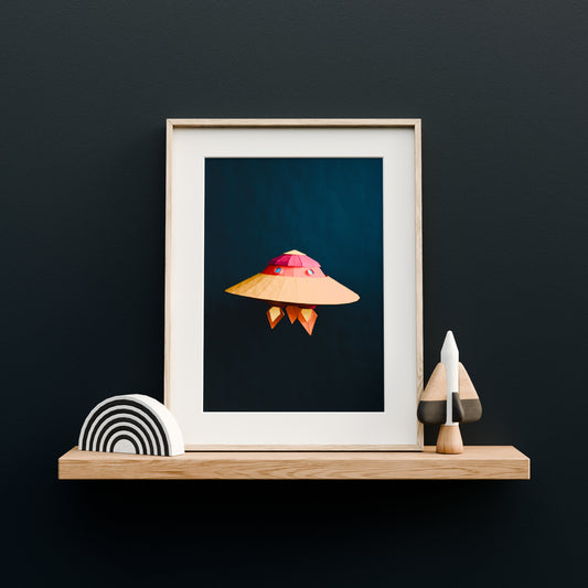 Origami UFO Print