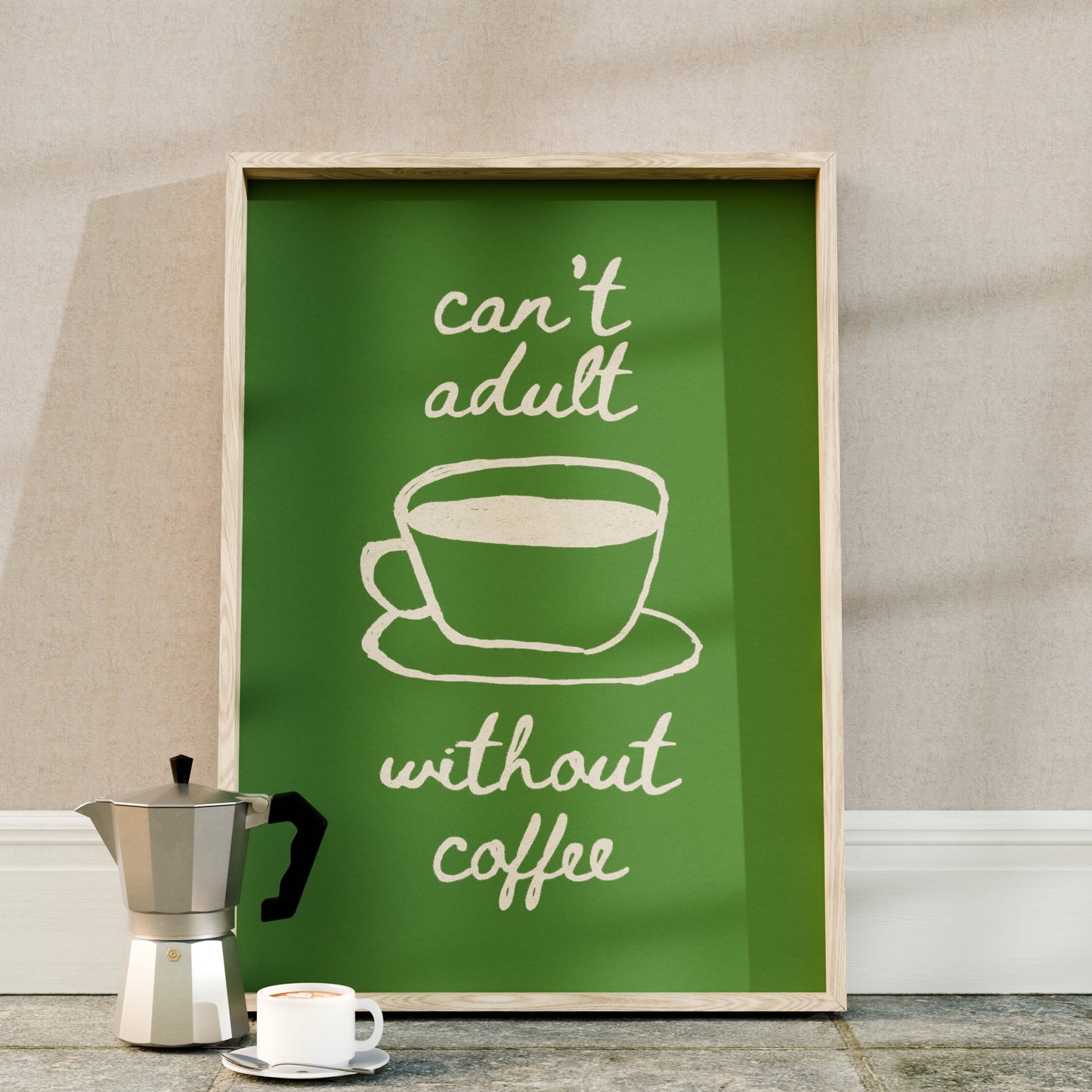 Can't Adult Without Coffee Art Print